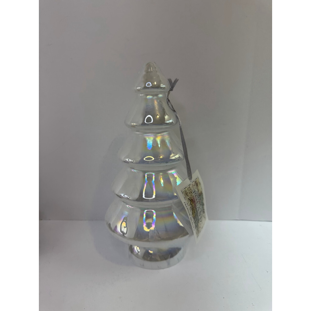 Handmade Polish Art Glass Christmas Tree Opalescent Iridescent Décor